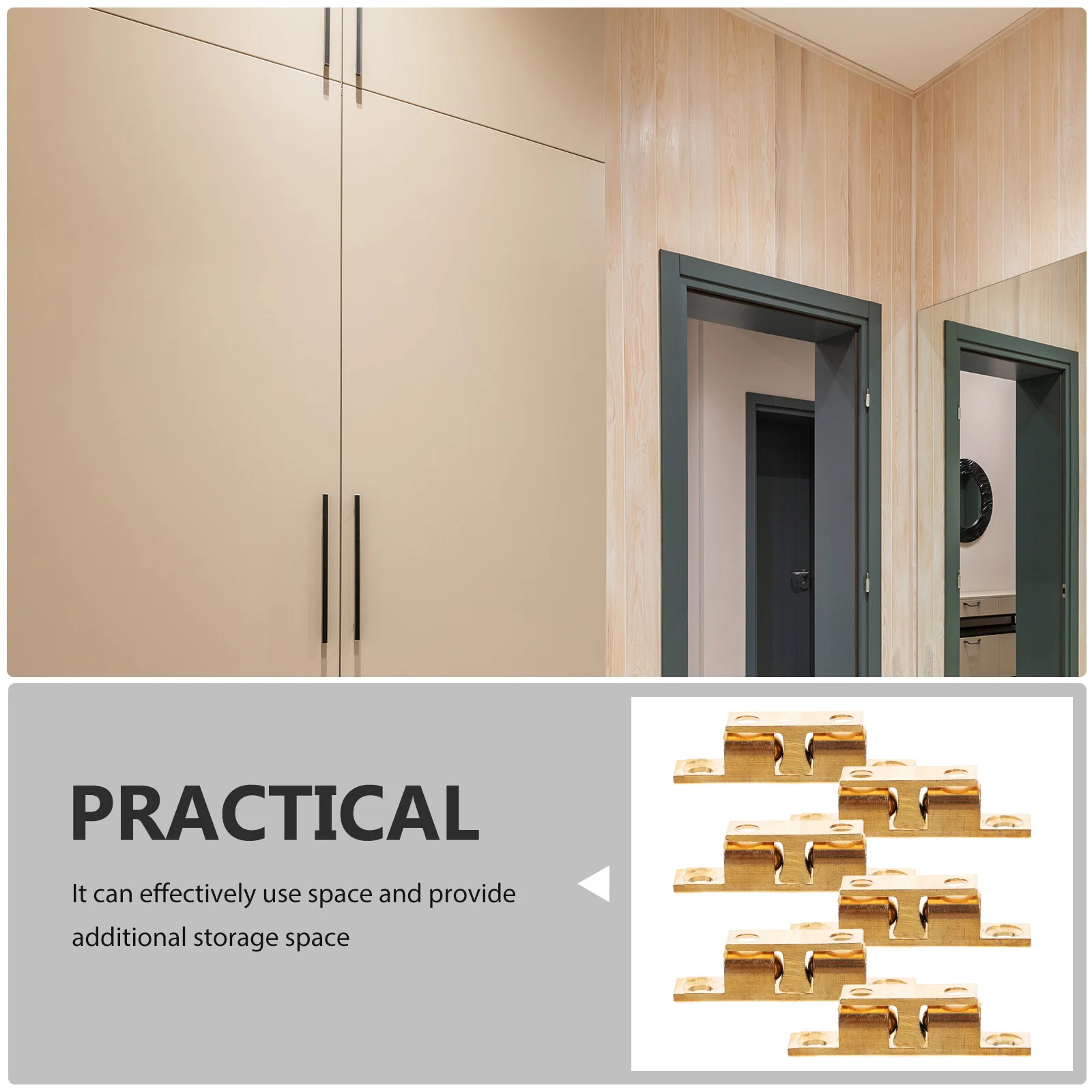 6 قطعة الكرة النحاسية الصيد مزلاج خزانة الباب الأجهزة الكرة الصيد لخزانة خزانة خزائن المطبخ قفل الباب المخفي دائم