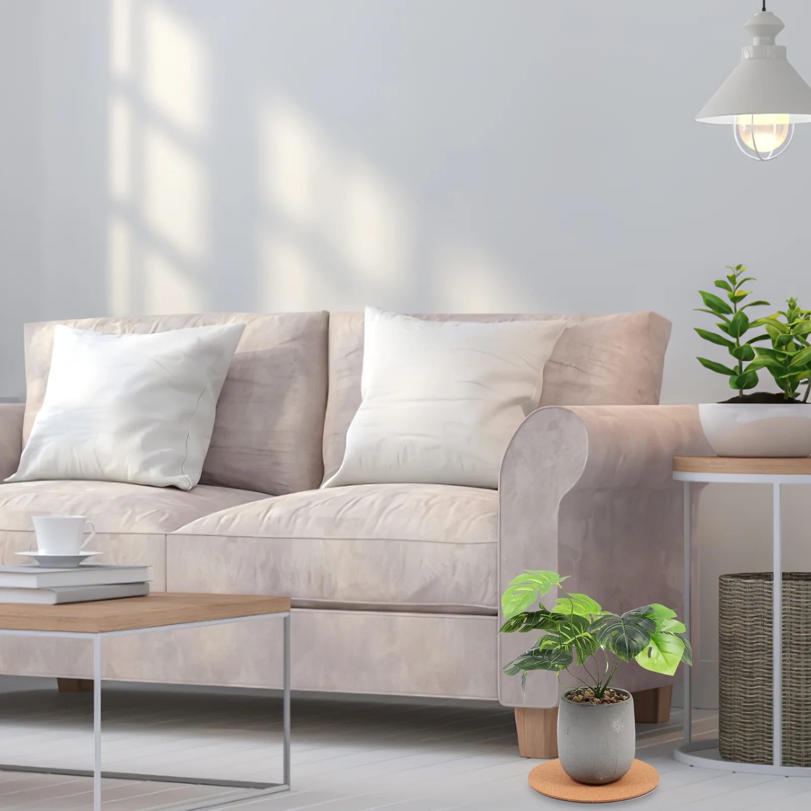 

2pcs Cork Plant Mats Flowerpot Plate Pads Garden Planter Mat Water Trays Non-Slip Cushion Pot Coaster