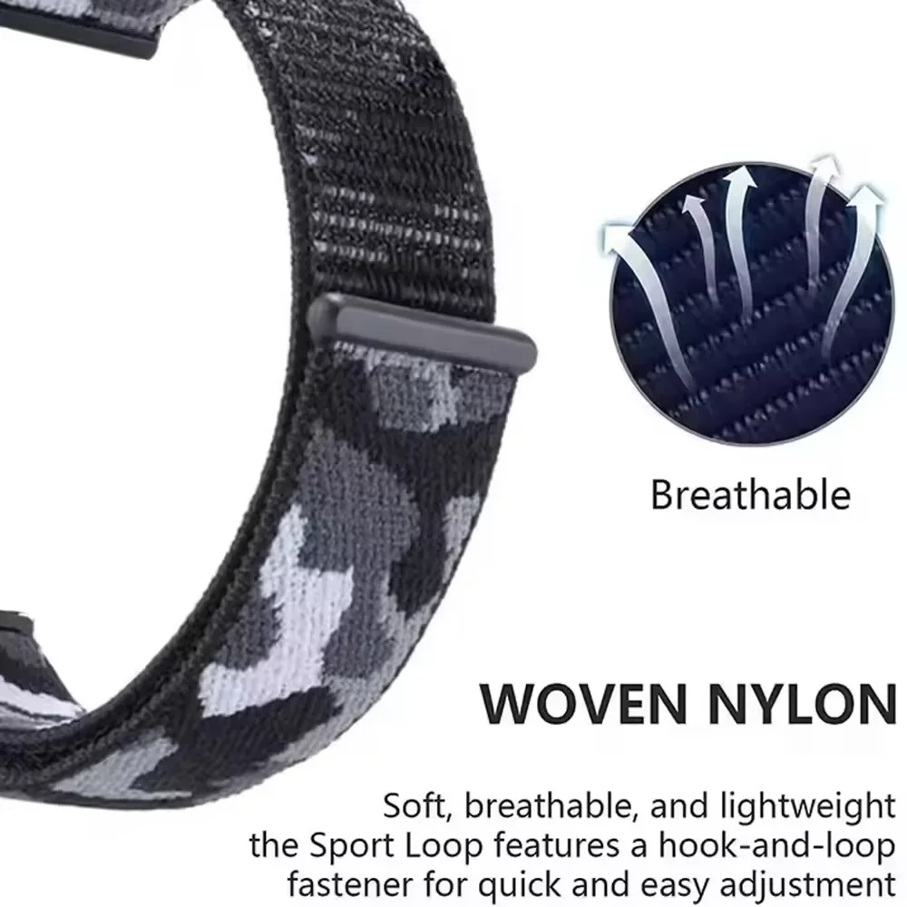 ห่วงไนลอน 20 มม.22 มม.สําหรับผู้เบิกทาง Garmin 55 265 165 965 265 เพลงสร้อยข้อมือสําหรับ Garmin Active/Vivoactive 5/Venu 3/2