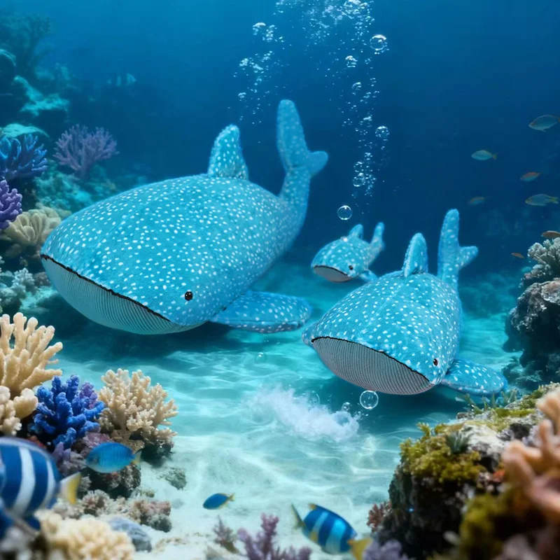 

20-80cm Cartoon Large Blue Whale Plushies Doll Simulation Sea Animals Long Fish Pillow Soft Stuffed Toys for Kids Gifts Decor