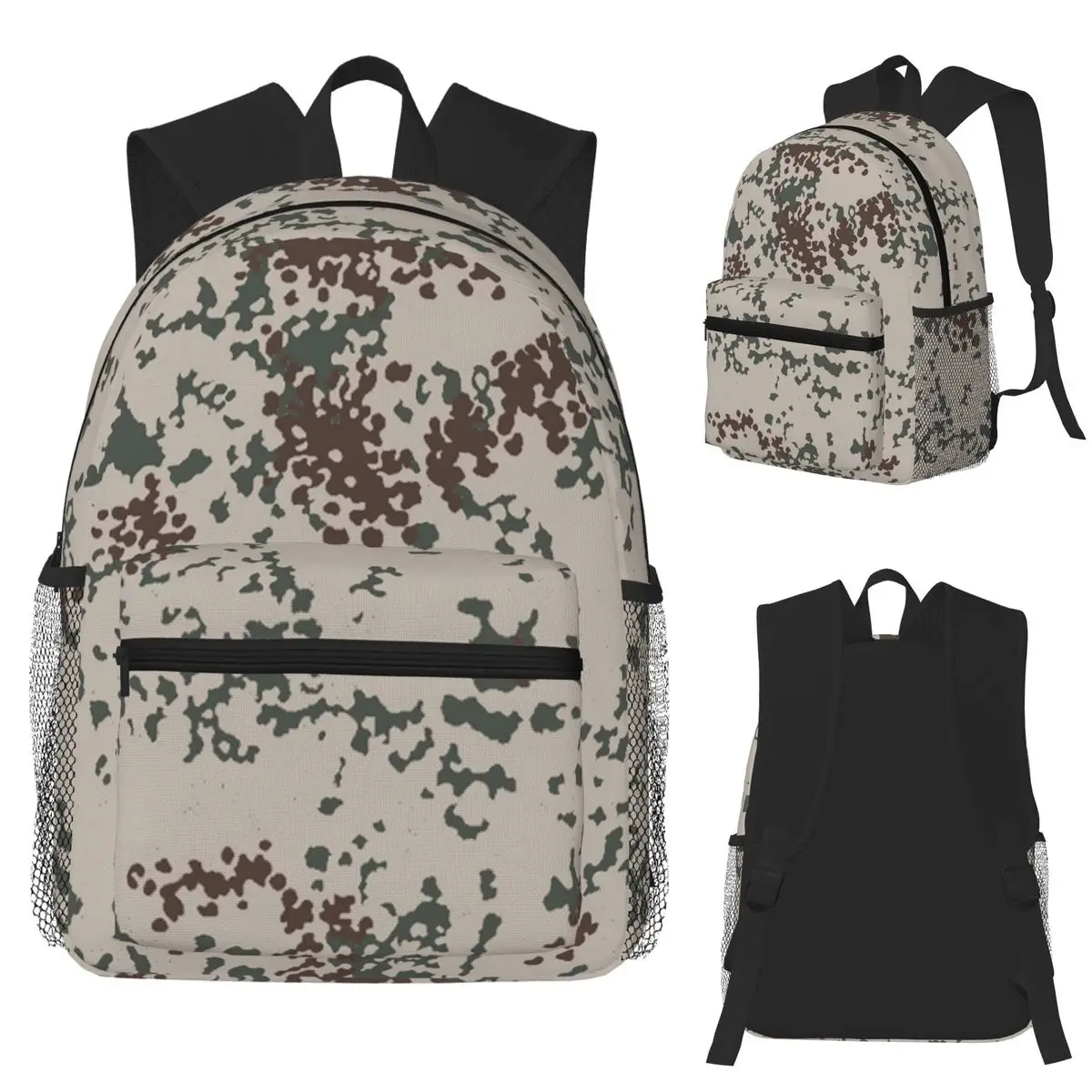 Splintertarn German WW2 Camouflage Army Military Camo Student Backpack School Bag Hiking Travel Daypack Bookbag Shoulder Bags