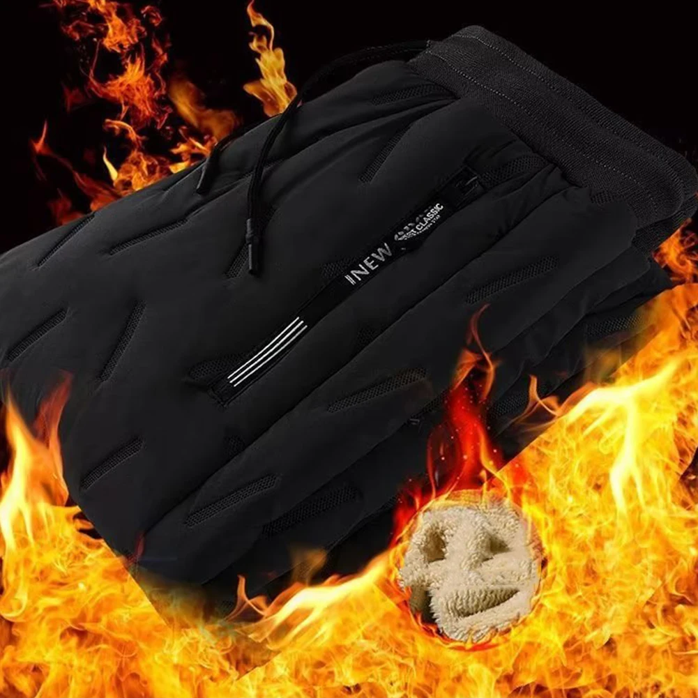 Pantaloni sportivi in pile da uomo Pantaloni spessi in pile caldo invernale Pantaloni da jogging da corsa Pantaloni da allenamento in palestra per allenamento in palestra in bicicletta invernale