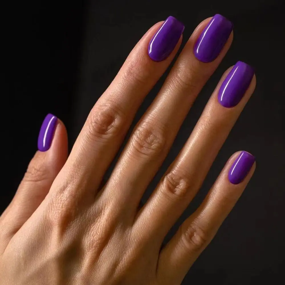 24pcs Simple Square False Nails Short French Pure Color Fake Nail