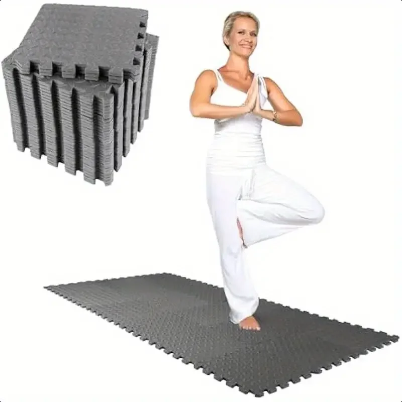 8/16 Uds. Azulejos de suelo de espuma entrelazados, alfombras de entrenamiento físico de fácil montaje, estera de suelo entrelazada suave anticaída, estera de Yoga para el hogar