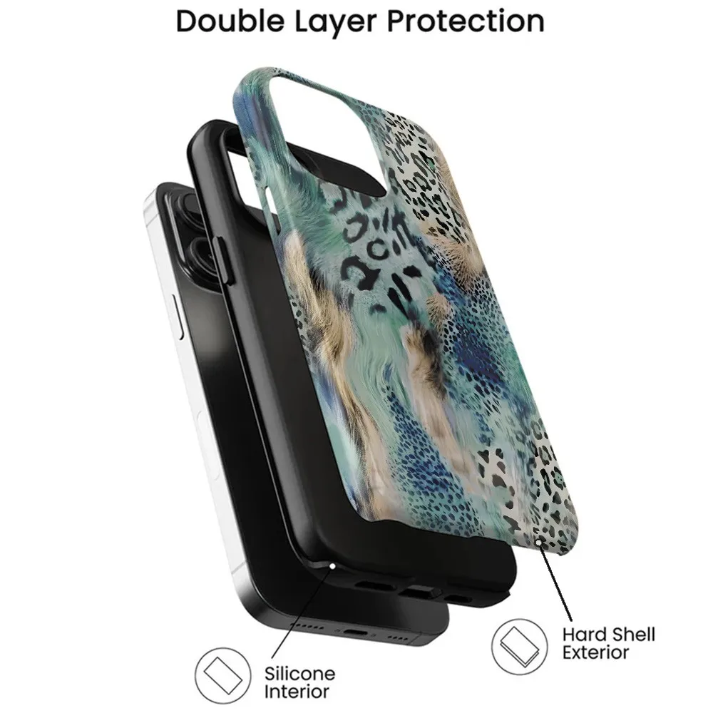 Blue Leopard Tie Dye Phone Case for Google Pixel 5a 7a 8 8a 9 9a 10 10a Pro XL 5G Luxury Double-layer Back Cover