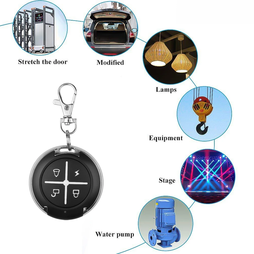 433Mhz Remote Control Copy Controller Wireless RF 4 Channel Electric Round Cloning Switch For Gate Garage Door Car Keychain