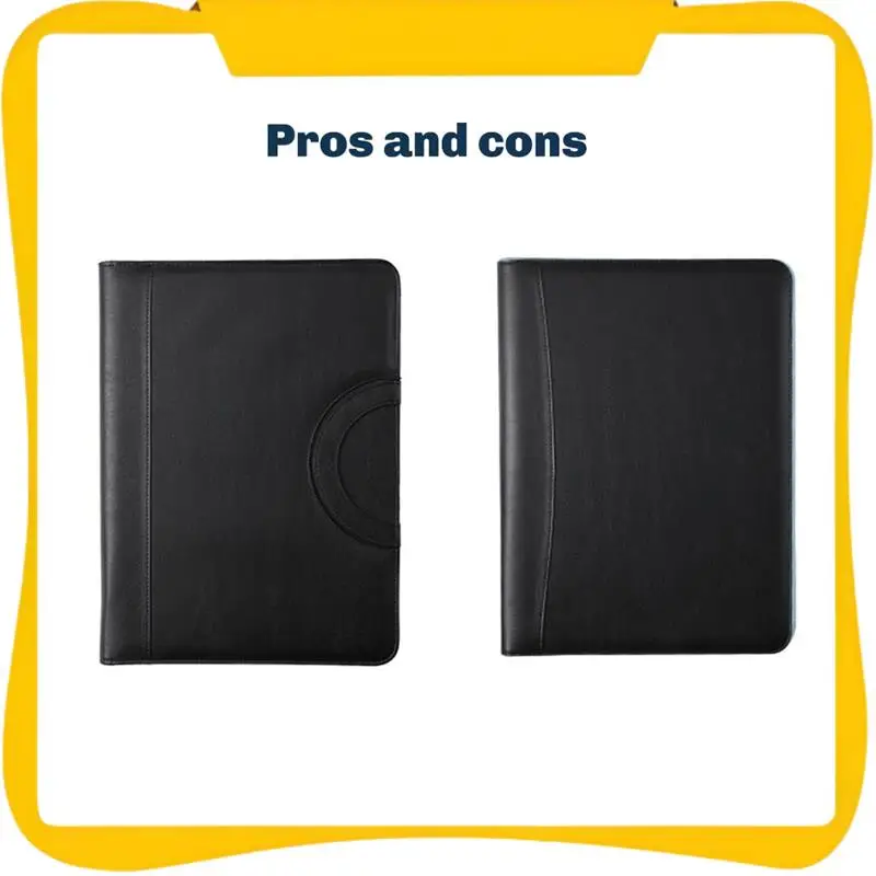 Portable Business Padfolio Portfolio Case Contract File Folder A4 Conference Folder PU Leather Portfolio Folder
