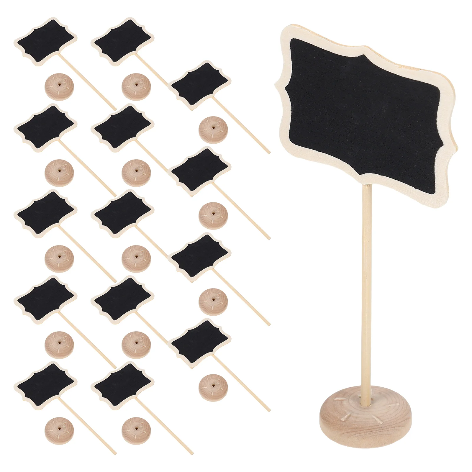 

15pcs Small Blackboard Message Sign Desktop Chalkboard Easel Wood Event Signs Craft Display Stand Decoration Mini Blackboards
