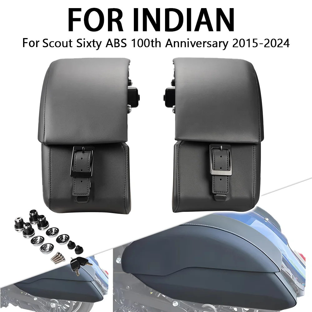 Quick Release ‎Semi Rigid Saddlebags Side Box Fit For Indian Scout Sixty ABS 100th Anniversary 2015 - 2024 Mounting Spools Kit