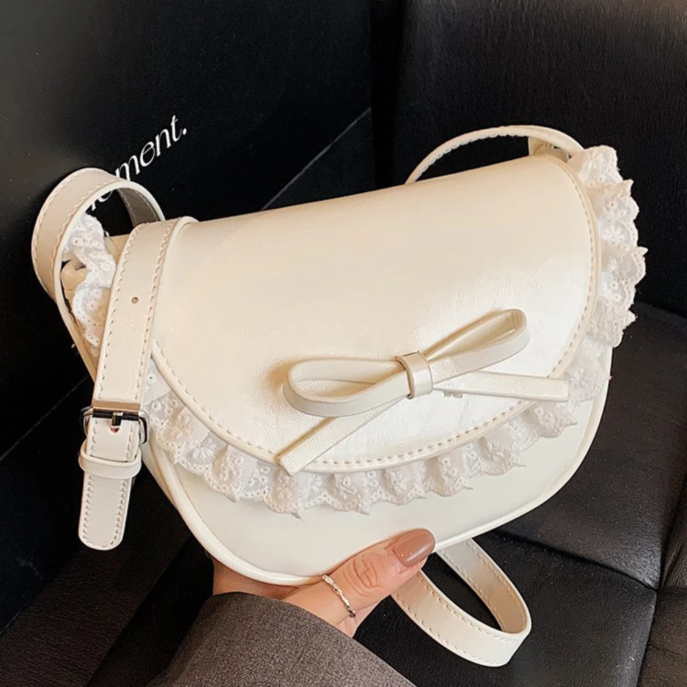 Vrouwen ontworpen crossbody tas Koreaanse zoete kant patchwork gesp Messenger Packs Casual delicate party enkele schoudertassen