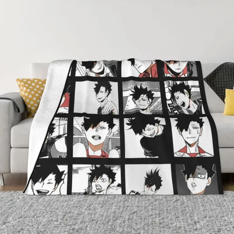 Kuroo Tetsurou Haikyuu Volleybal Blanket Fleece All Season Multifunction Soft Throw Blanket for Bedding Outdoor Quilt