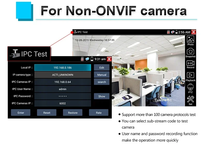 X7-Upgraded CCTV Tester, semua dalam satu Monitor 7 inci 8K H265 IP 8MP TVI CVI AHD/Analog IP kamera Tester dengan HDMI in/out, Input VGA