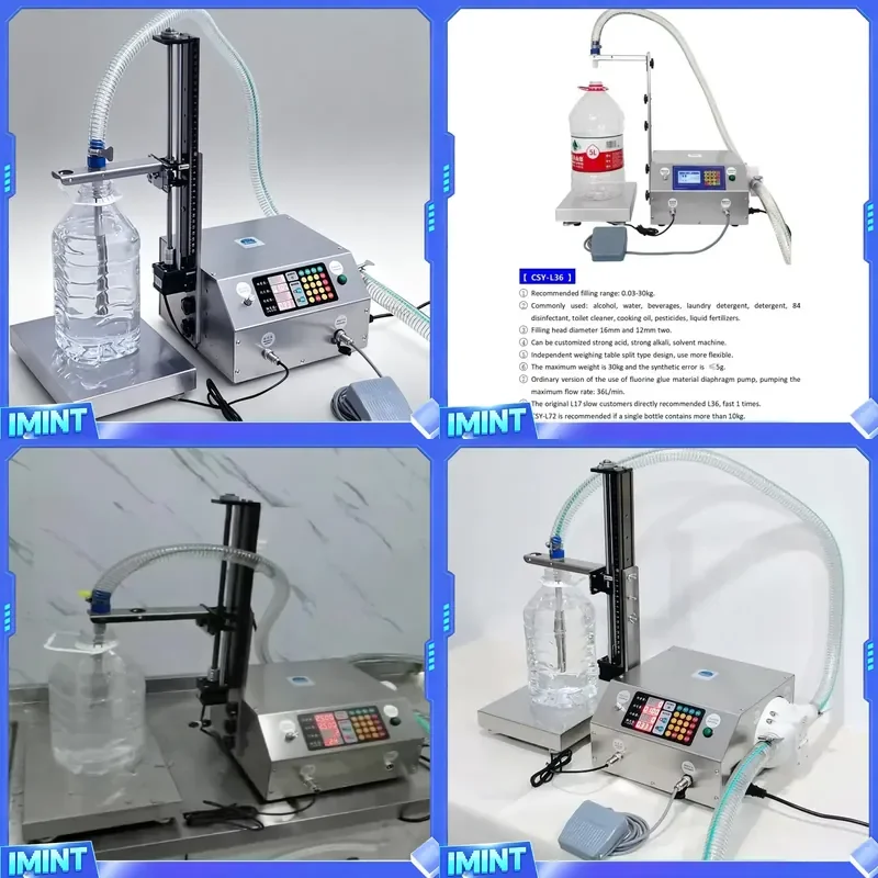 L36 Automatic 0.05kg~30kg High Precision Energy Saving Liquid Wine Laundry Detergent Filling Machine Plastic Pouch