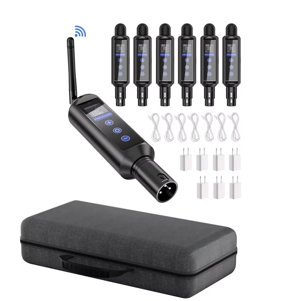 6pcs Protective Storage Case with Built-in 750mAh Battery Receiver & Wireless DMX512 Transmitter LED Stage Lighting Control