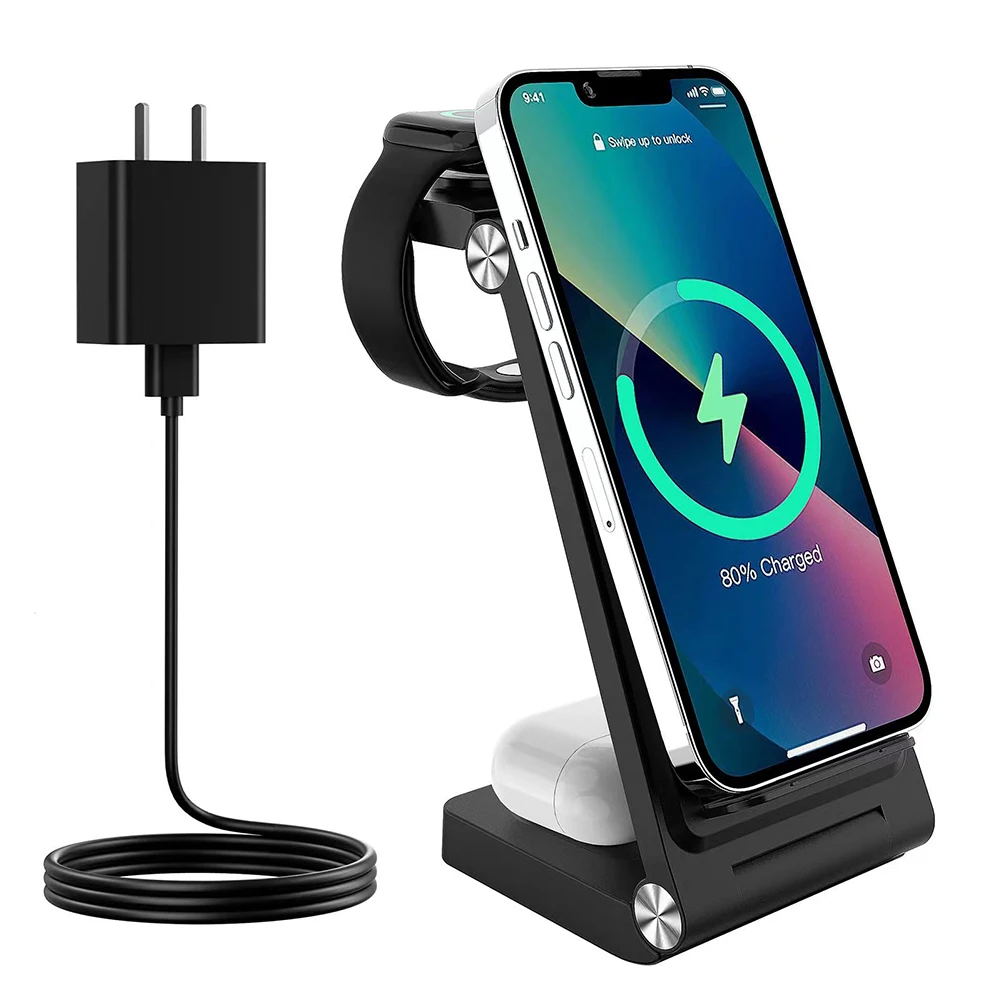 3 In 1 Wireless Charger Portable Folding Charging Station Perfect Gift