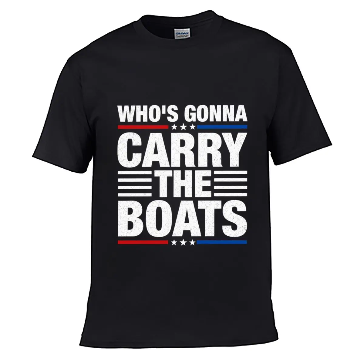Who Gonna Carry The Boats Military Motivational Stars Stripes Graphic Summer short-sleeved Loose Top