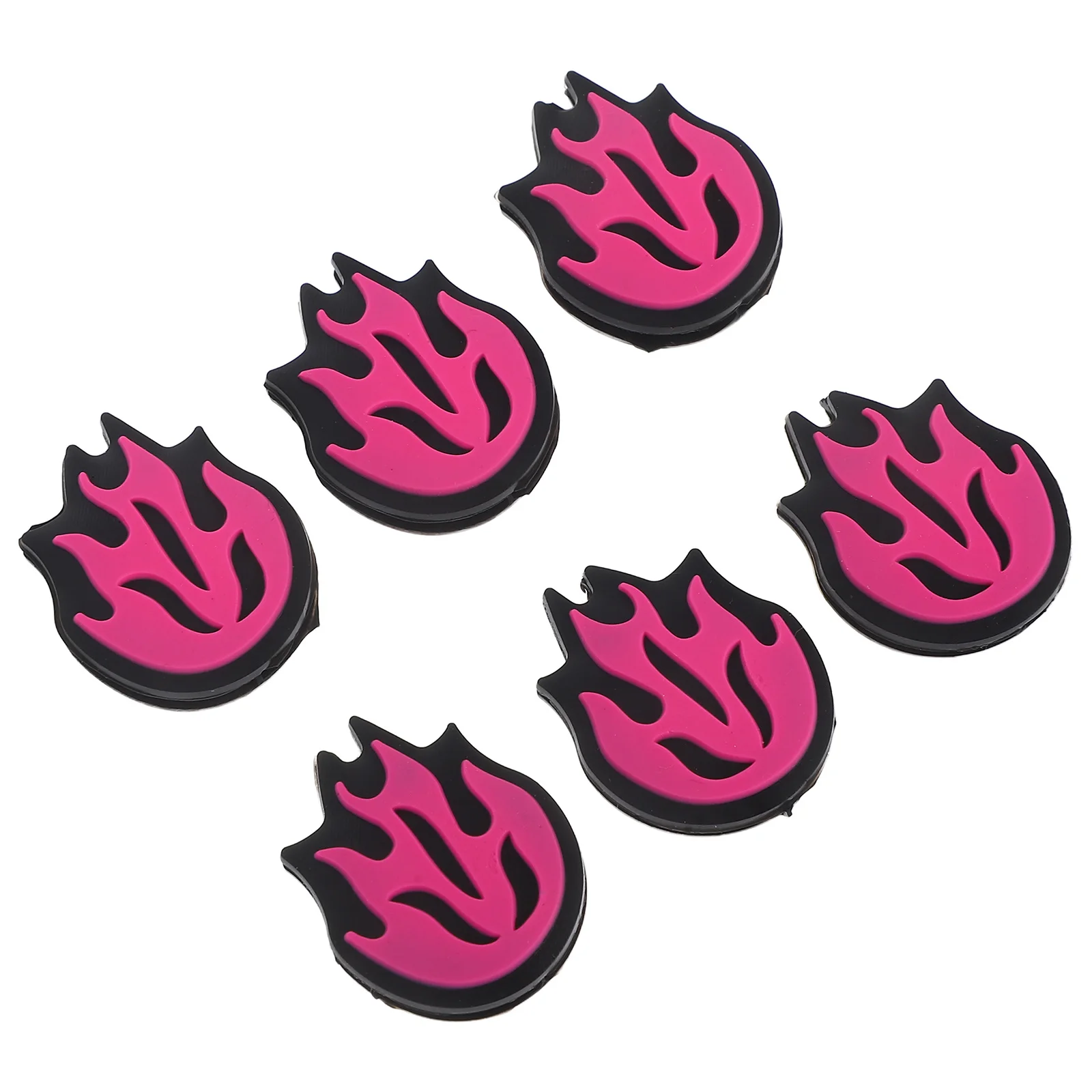 6Pcs Flame Pattern Tennis Racket Dampener Soft Silicone Vibration Absorber Shockproof Anti-Vibration Damper for Tennis Racquet