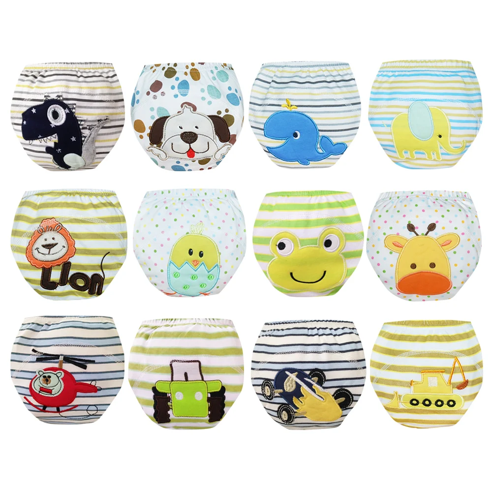 Reusable Washable Potty Training Pants - Waterproof & Absorbent Cotton Training Underwear for Boys and Girls (12Pack, 1T-3T)
