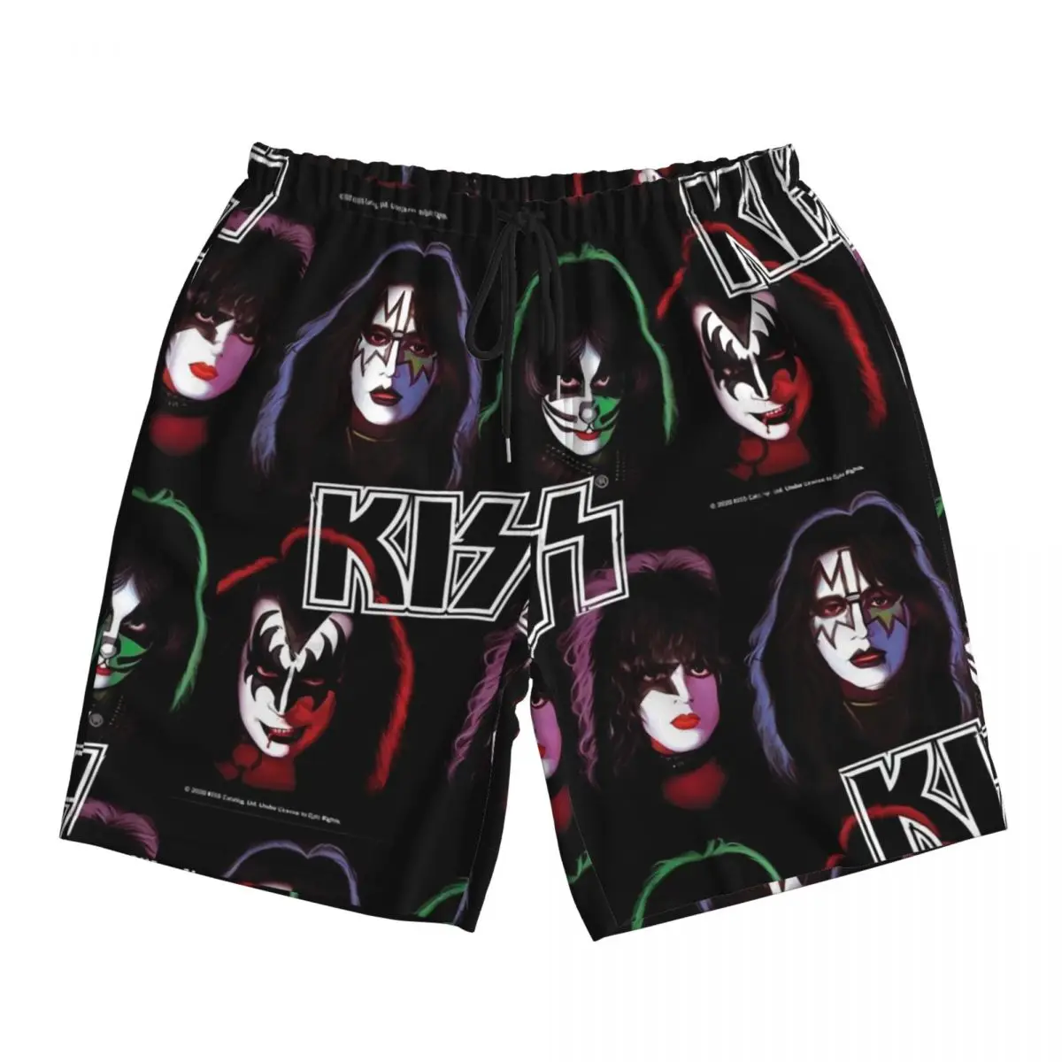 Summer Board Shorts Mens Kiss Band Group Surfing Rock Band Design Beach Short Pants Casual Comfortable Swimming Trunks Plus Size