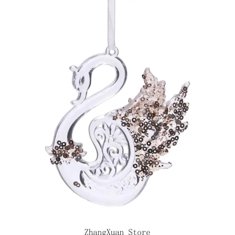 Klare Weihnachtsdekoration mit Goldfüllung für Fensterbaum und Feiertagsakzent 3XUF – Detail 2