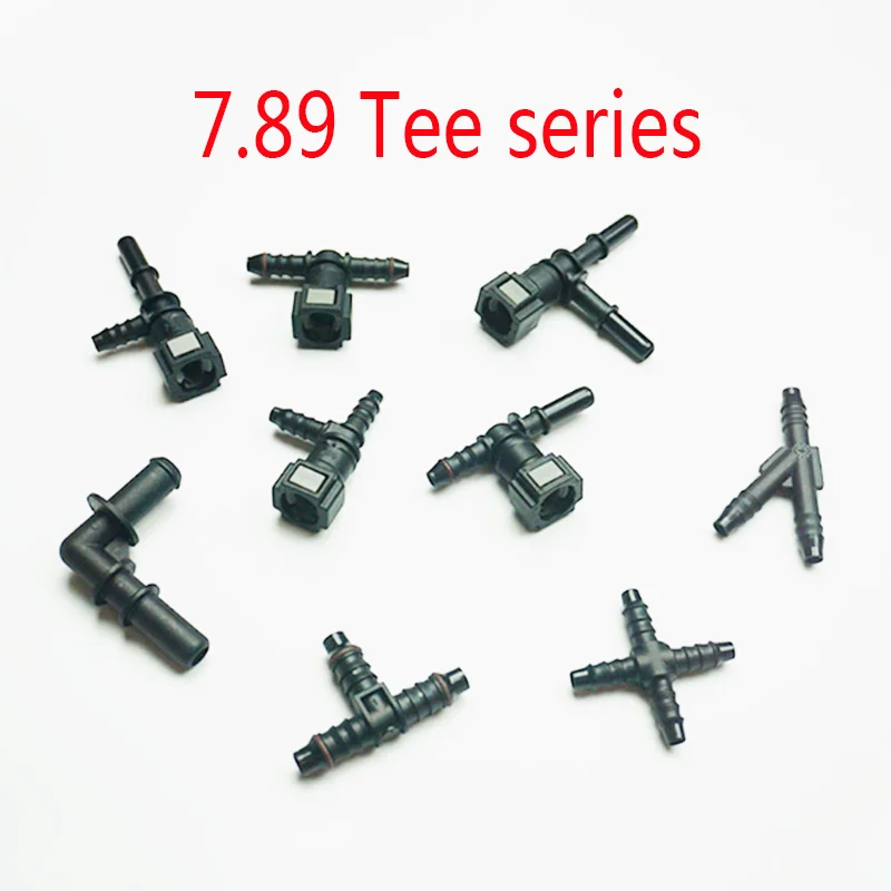 1pcs 7.89 ID6 Auto Car Fuel Line Tee Hose Coupler Nylon Motorcycle Hose Coupler Quick Release Connect Connector Car Accessories