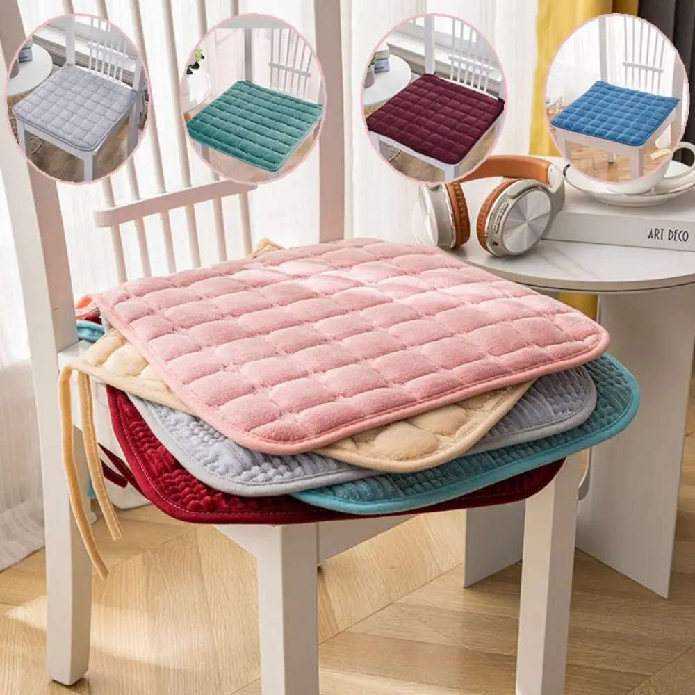 Durable 45x45cm Seat Cushion Flannel Plus Velvet Car Seat Pad Square Non Slip Student Chair Pad Office Home Decor