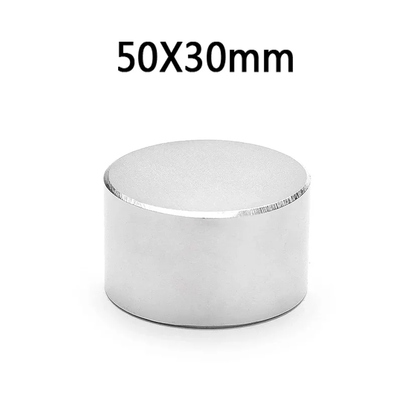 1PC 50x30mm duża gruba okrągły silne magnesy 50mm X 30mm stały tarcza z magnesem neodymowym 50x30mm N35 magnes ziem rzadkich 50*30mm