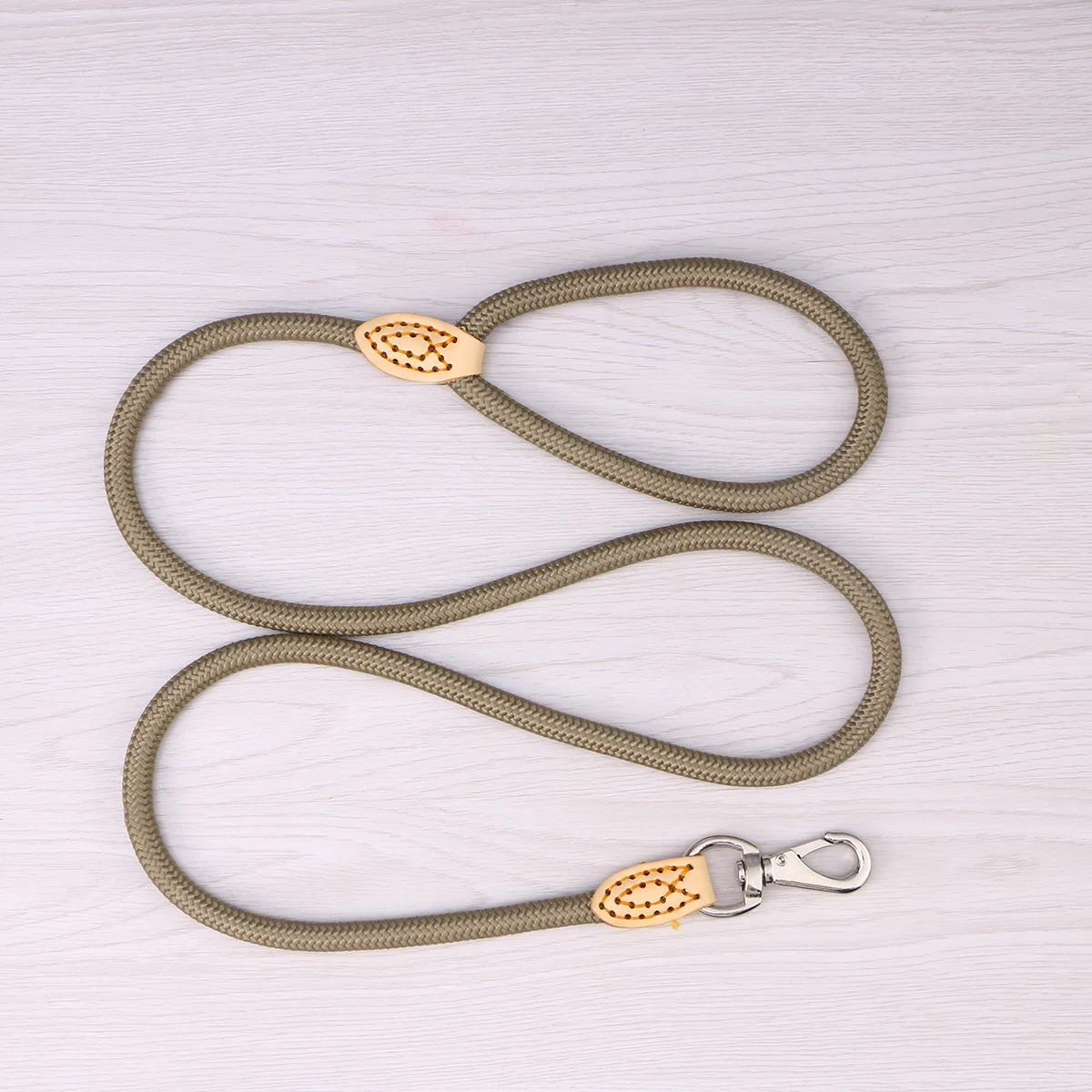 

Pet 1Cm X 1.25M Dog Rope Leash Heavy Duty Nylon Training Leash For Large Dogs Climbing Grade Strength Handle Beige