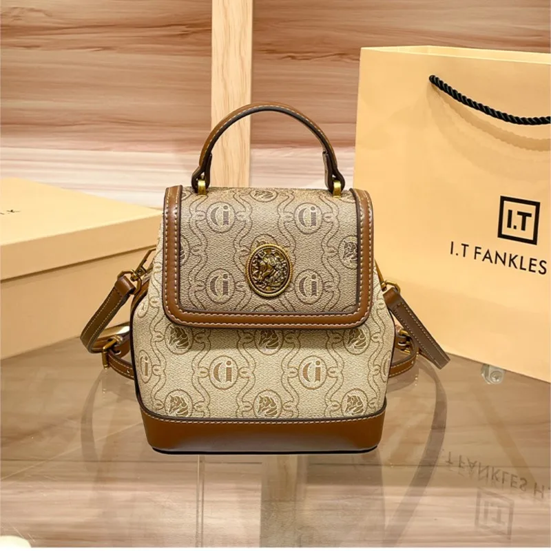 Brand Women's Shoulder Bag 2025 New Fashionable High Quality Texture Niche Mini Travel Backpack Handheld Shoulder Bag