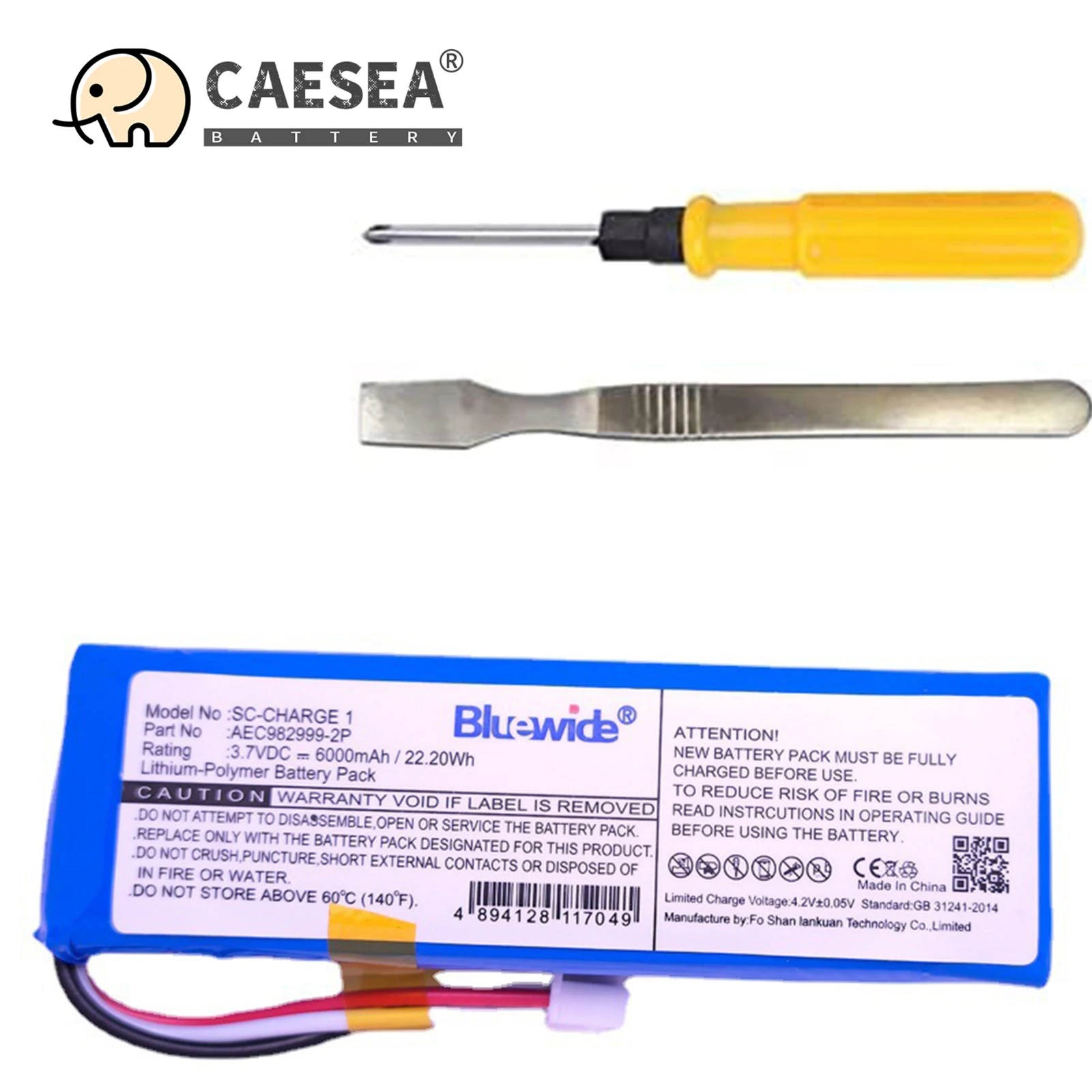 

CAESEA 3.7V 6000mAh Li-ion Replaceable Battery for JBL Charge Large Capacity AEC982999-2P