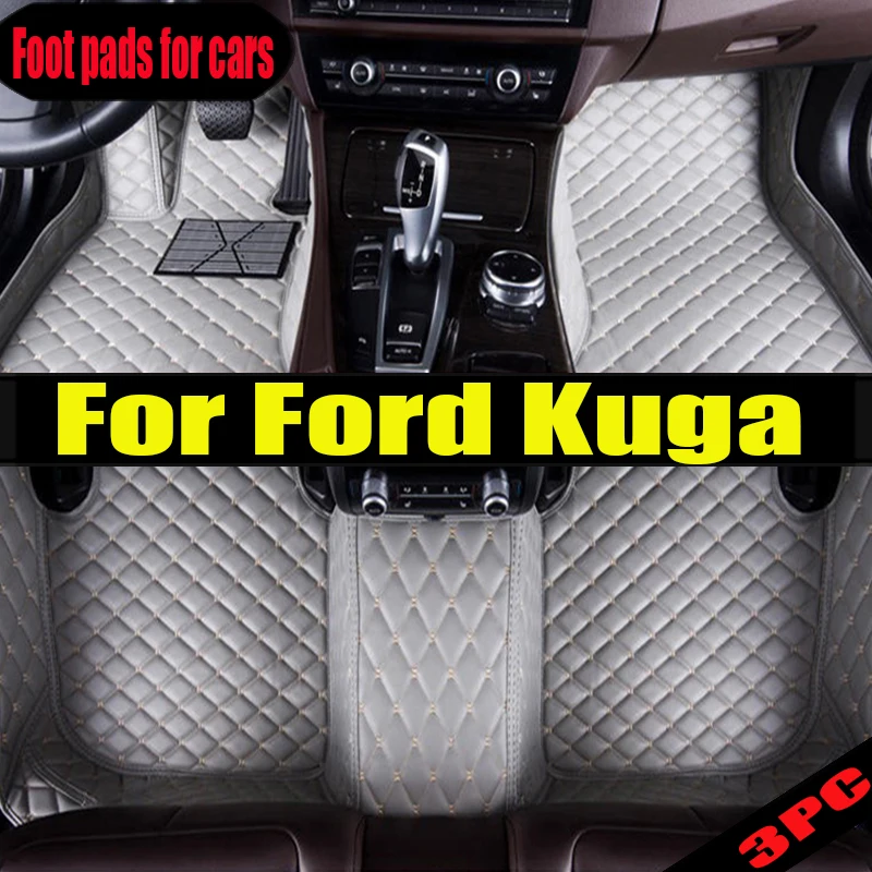 

Leather Car Floor mats For Ford Kuga Escape Facelift 2019 2018 2017 2016 2015 2014 Carpets Rugs Pads Interior Parts Accessories