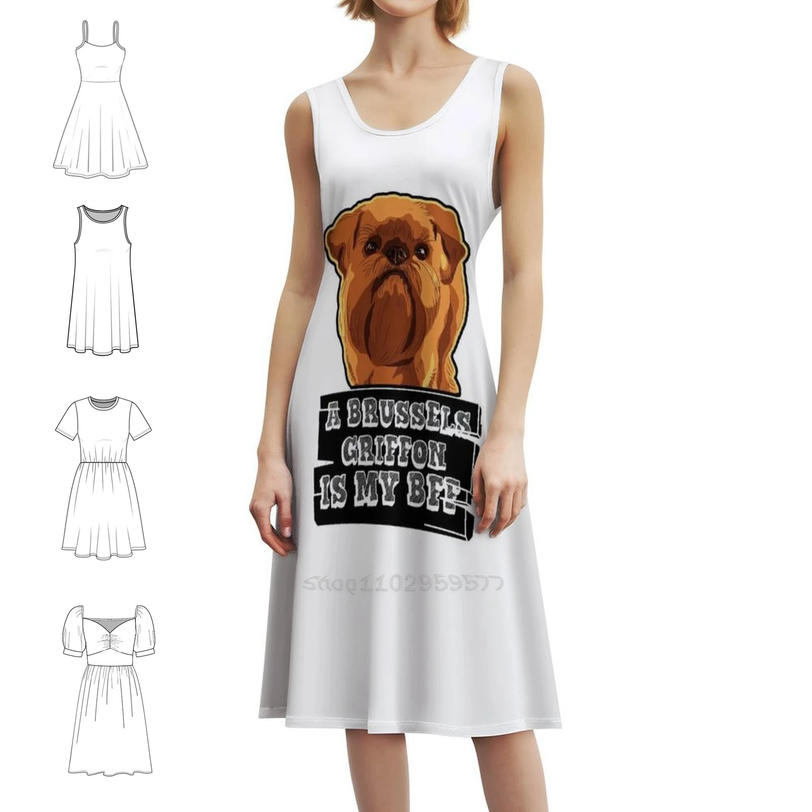 

Платье-халат с цветочным принтом A Brussels Griffon Is My Bff для женщин, весенне-летнее повседневное платье для вечеринки, брюссельский грифон, крутой брюссель