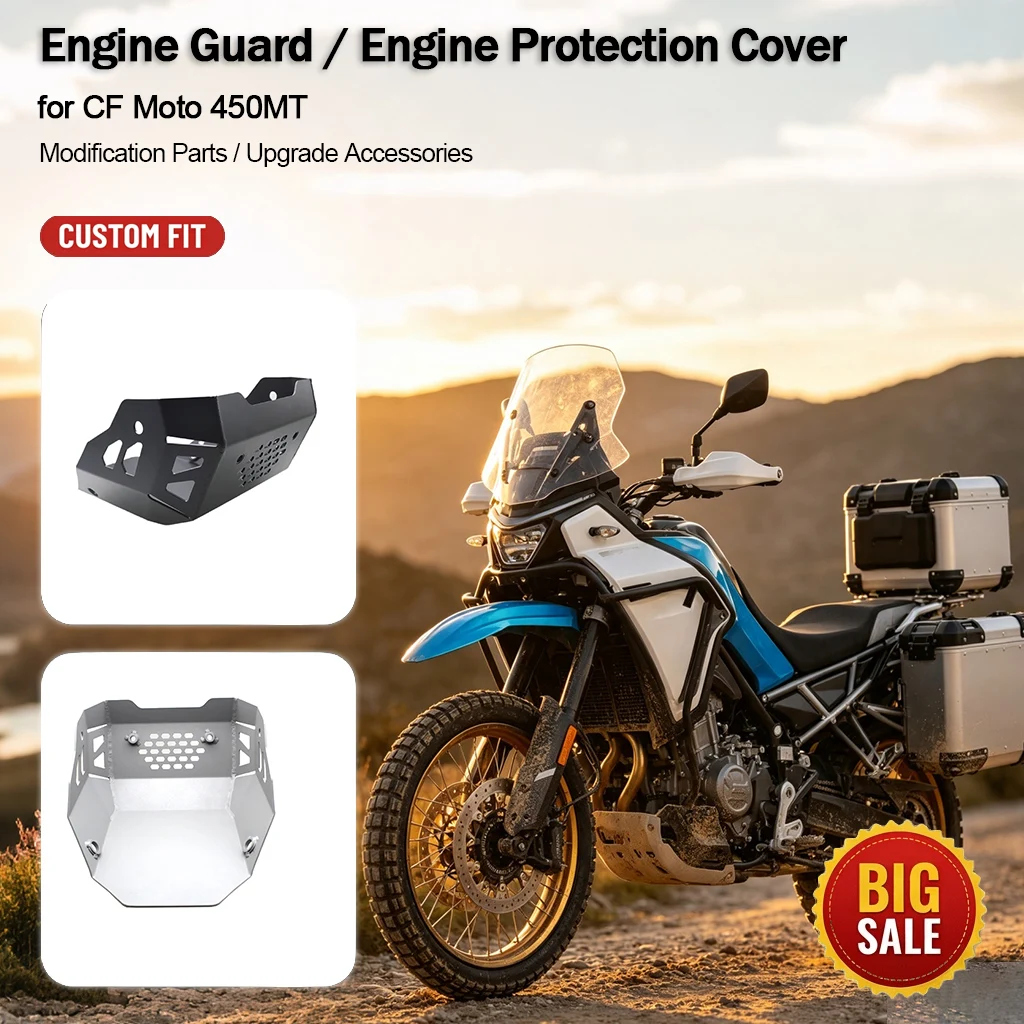 Motorcycle CNC Aluminum One-piece Engine Bottom Guard Chassis Shield Protective Base Plate for CF Moto 450MT Modified Accessorie