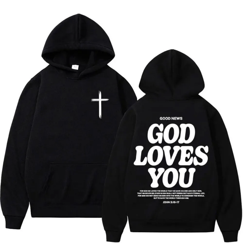 Aesthetic Christian Hoodie Streetwear Men's Jesus Letters Print Vintage Sweatshirt Unisex Fashion Casual Long Sleeve Hoodies Y2K