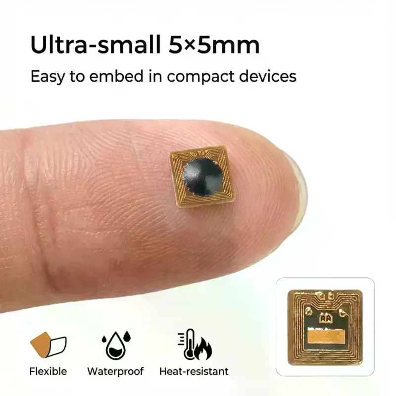 1/5/10PCS Programmable 5*5mm Micro FPC NFC RFID Tag Sticker 1mm Reading Range For Access Control And Supply Chain Management