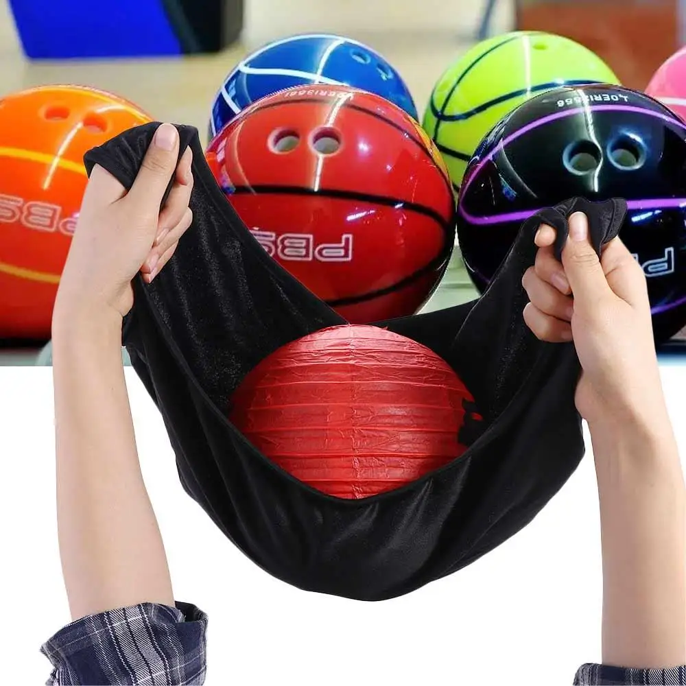 Elasticity Bowling Ball Cleaning Bag Ball Carrier Multi-function Bowling Ball Polisher Washable Black Bowling Cleaner