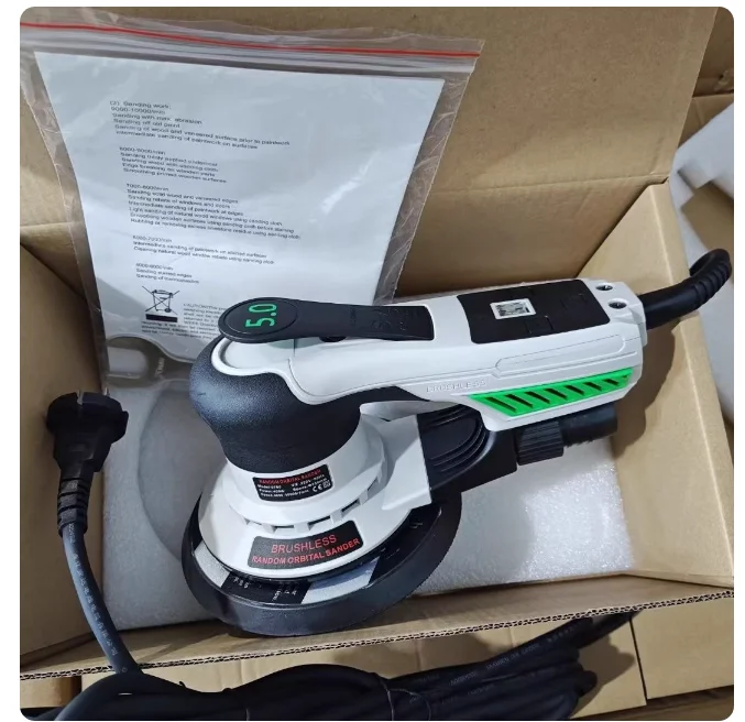 Automotive Putty Grinding Dry Sander | 6-Inch, 17 Dust Extraction Holes, Brushless Electric Motor