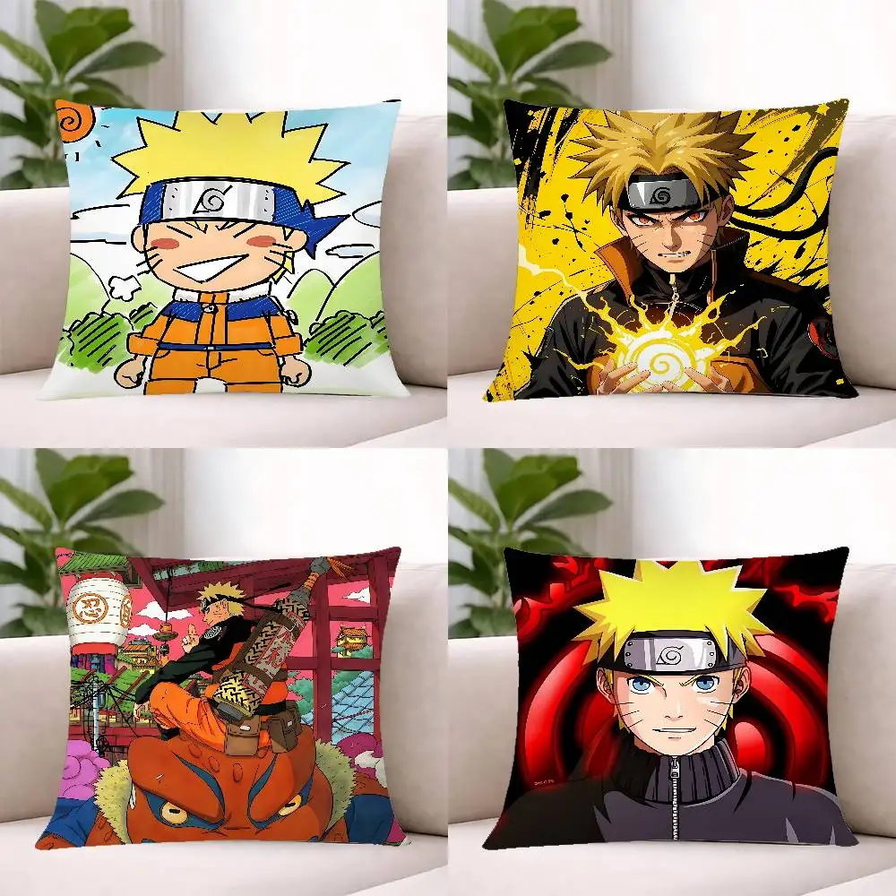 Uzumaki Naruto Cool Pillow Case Cushion Cover Soft Cute Throw Pillow Case For Car Sofa Pillowcase Polyester With Zipper