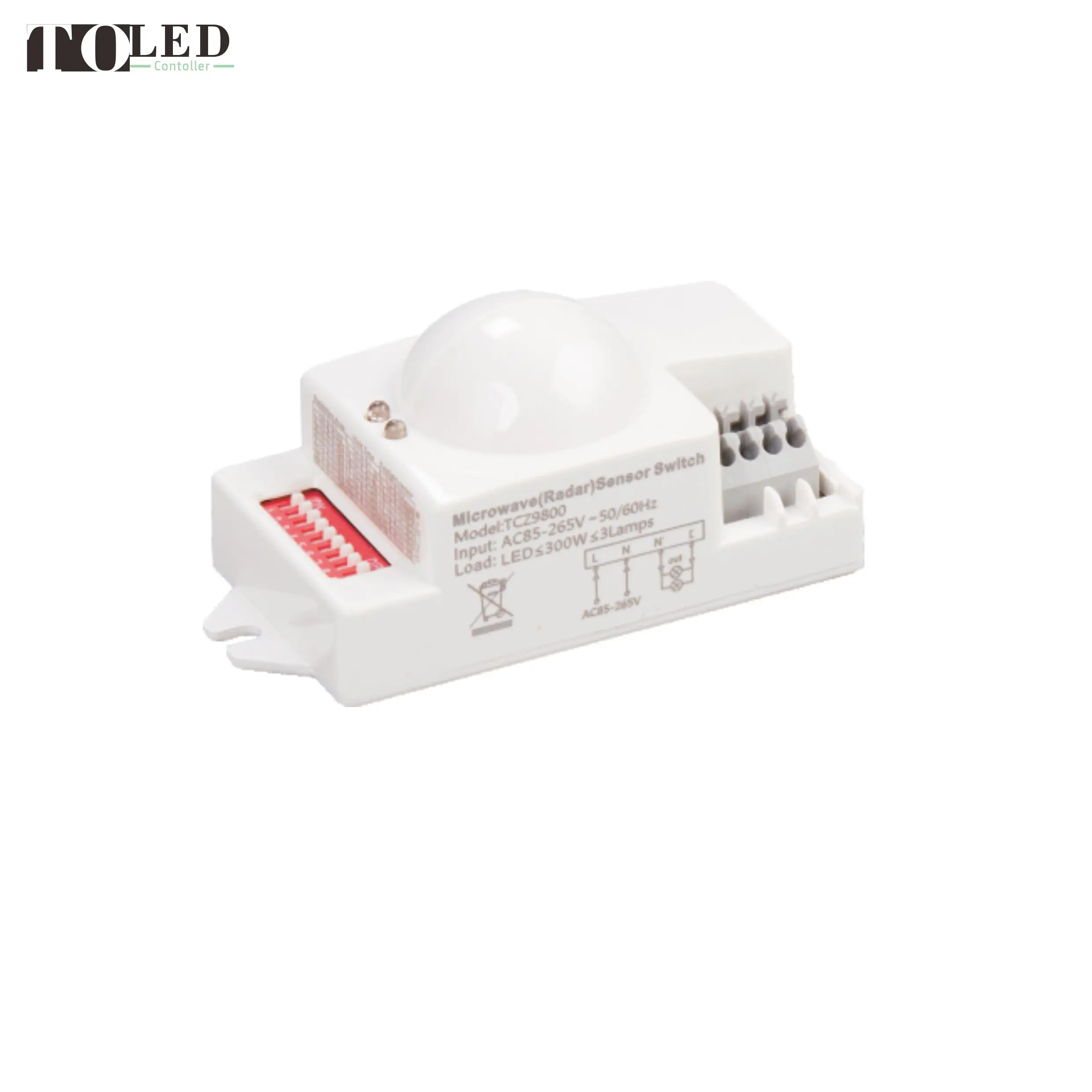 AC85-265V Max 300w Microwave(Radar)Sensor Switch 5.8GHz 75MHz ISM Wave Band for Ceiling Down Bulb Tube Light