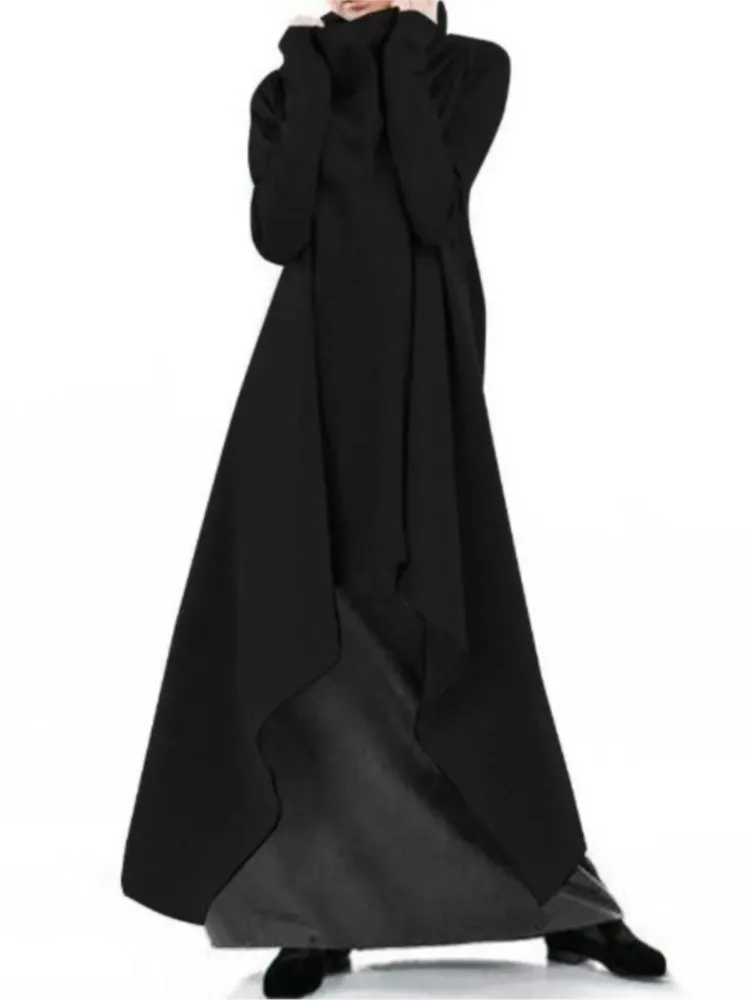 Frauen Lose Unregelmäßige Lange Hoodie Frühling Herbst Mode Hohe Kragen Lange Ärmel Pullover Damen Lose Bequeme Sweatirt