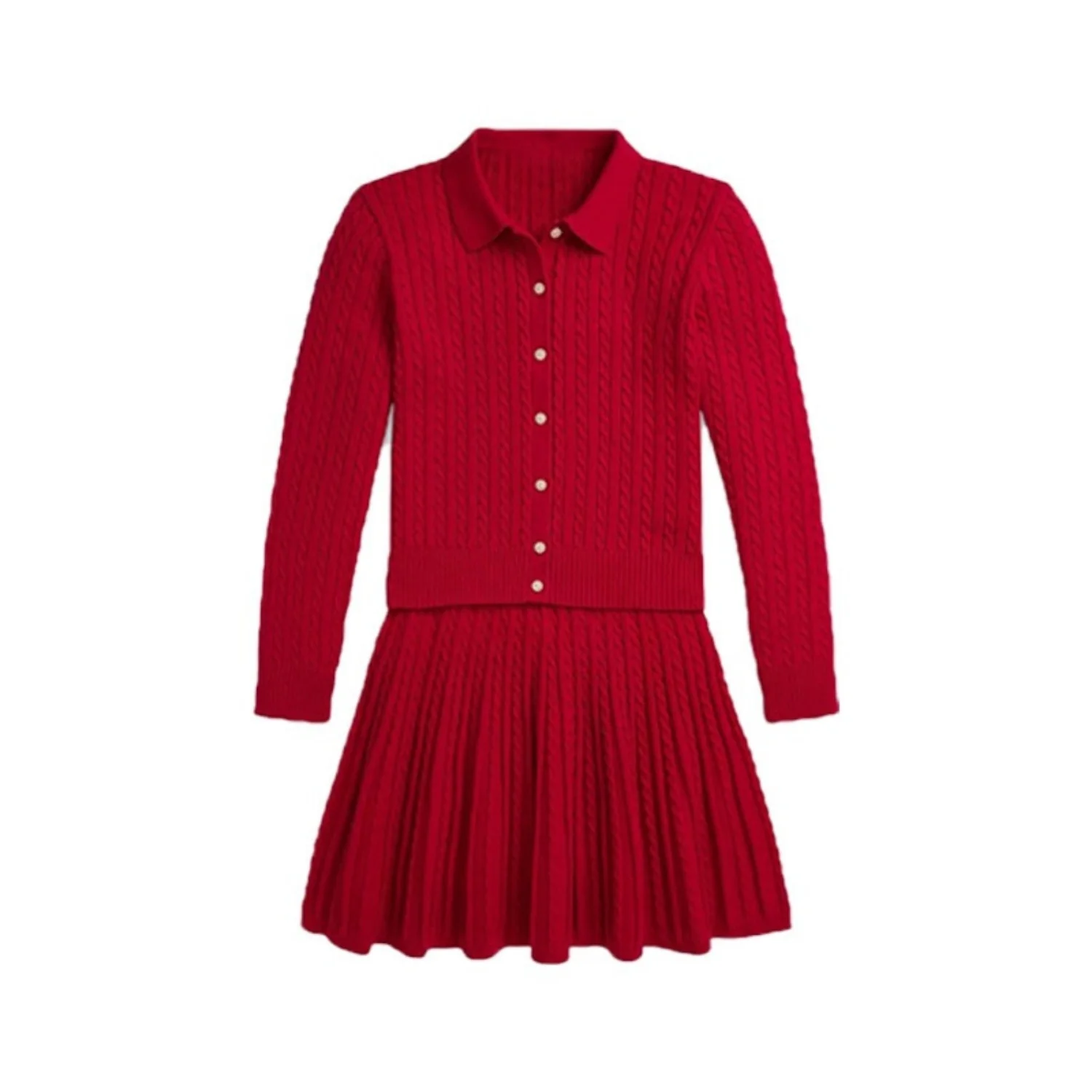 Designer Kids Twisted Knitted Clothes Set Long Sleeve Knitting Cardigan and Elegant Sweater Skirts Vintage Girls Clothing Gifts