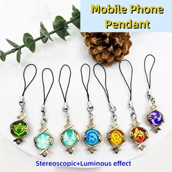 Hot Game Vision Mobile Phone Pendant Fontaine Sumeru Keychain Cosplay Luminous 7  Element Weapons Role-playing props Friend Gift