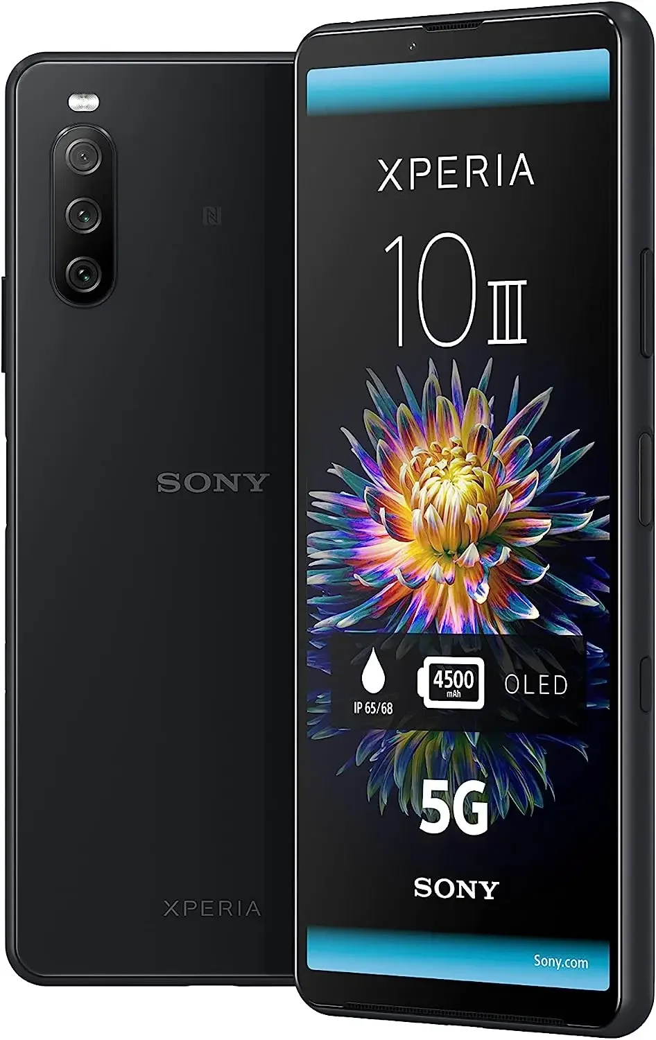 هاتف Sony Xperia 10 III 5G غير مقفول، شاشة OLED مقاس 6.0 بوصة، وذاكرة وصول عشوائي 6 جيجابايت وذاكرة وصول عشوائي 128 جيجابايت، وبطارية طويلة، وذاكرة قراءة فقط NFC العالمية