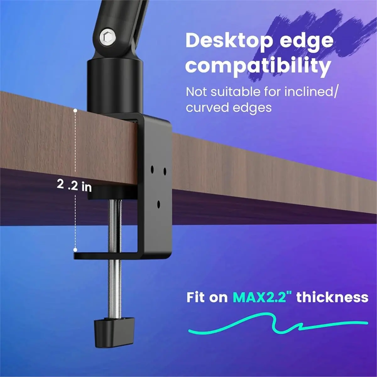 Nouveau bras articulé réglable pour microphones, support de bureau rotatif pour le streaming, le podcasting et le gaming