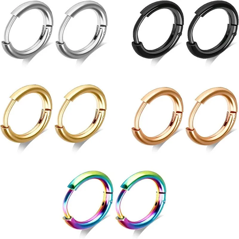 5 pairs of environmental earrings, female coil earrings, electroplated European and American fashionable circular earrings, cool