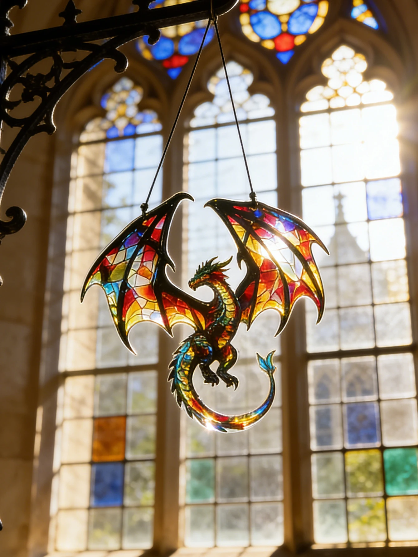 Lighting Jockey - Dragon Stained Glass Style Suncatcher 2D