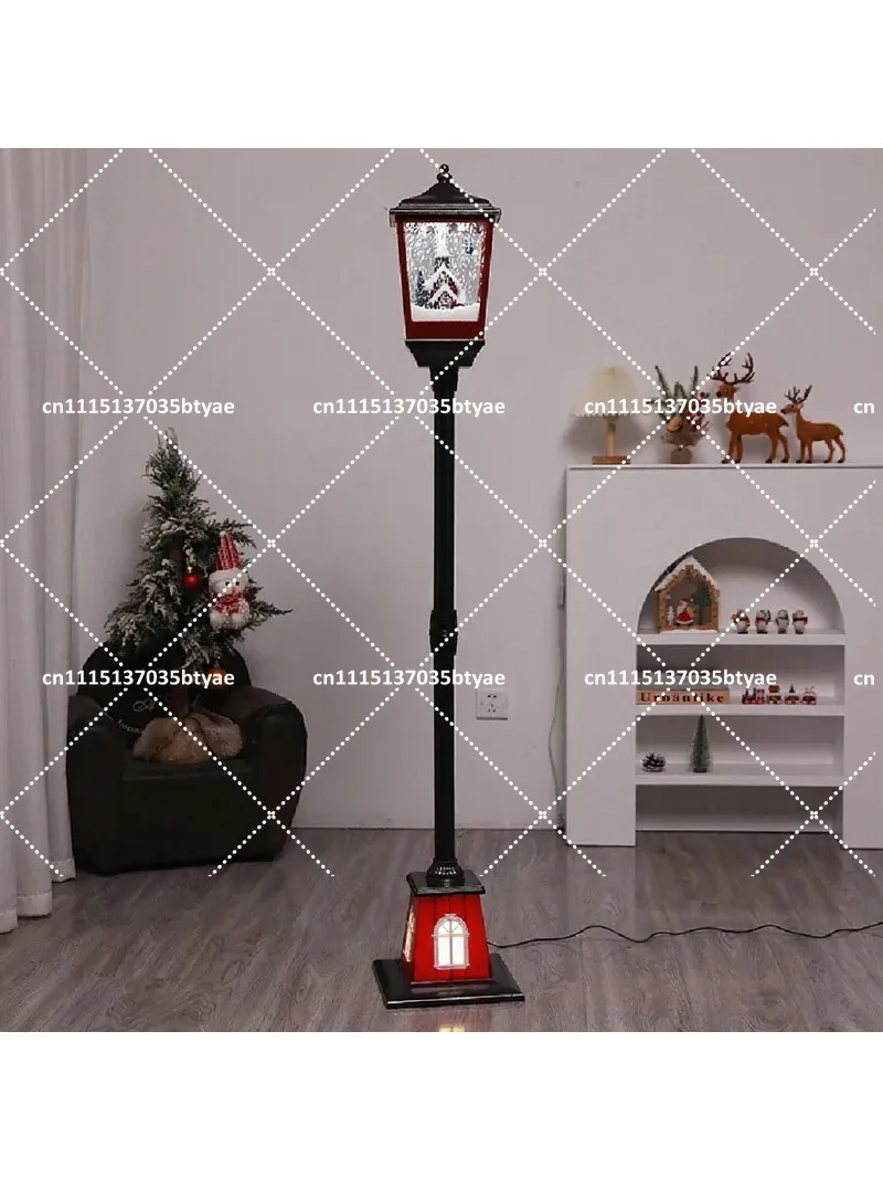 European Snow Christmas Ornaments Small Street Lights Dynamic Interior Festival Decoration Music Lights