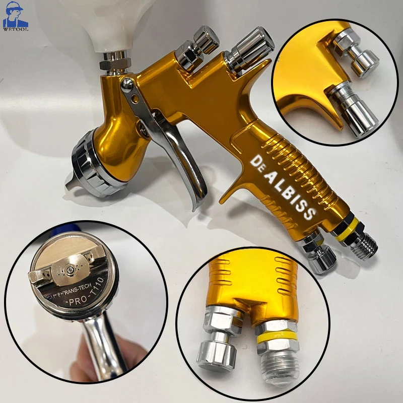 

Wetool High Quality Paint Spray Gun TE20/T110 1.3/1.8mm Nozzle Paint Gun Water Based Air Spray Gun Airbrush