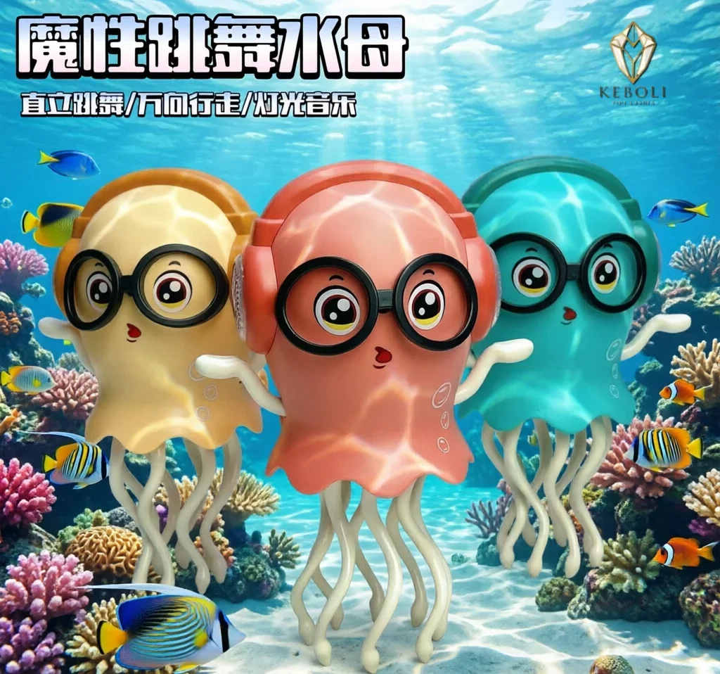 Electric Dancing Jellyfish Toy with Music & Light - Bump and Go Obstacle Avoidance Octopus