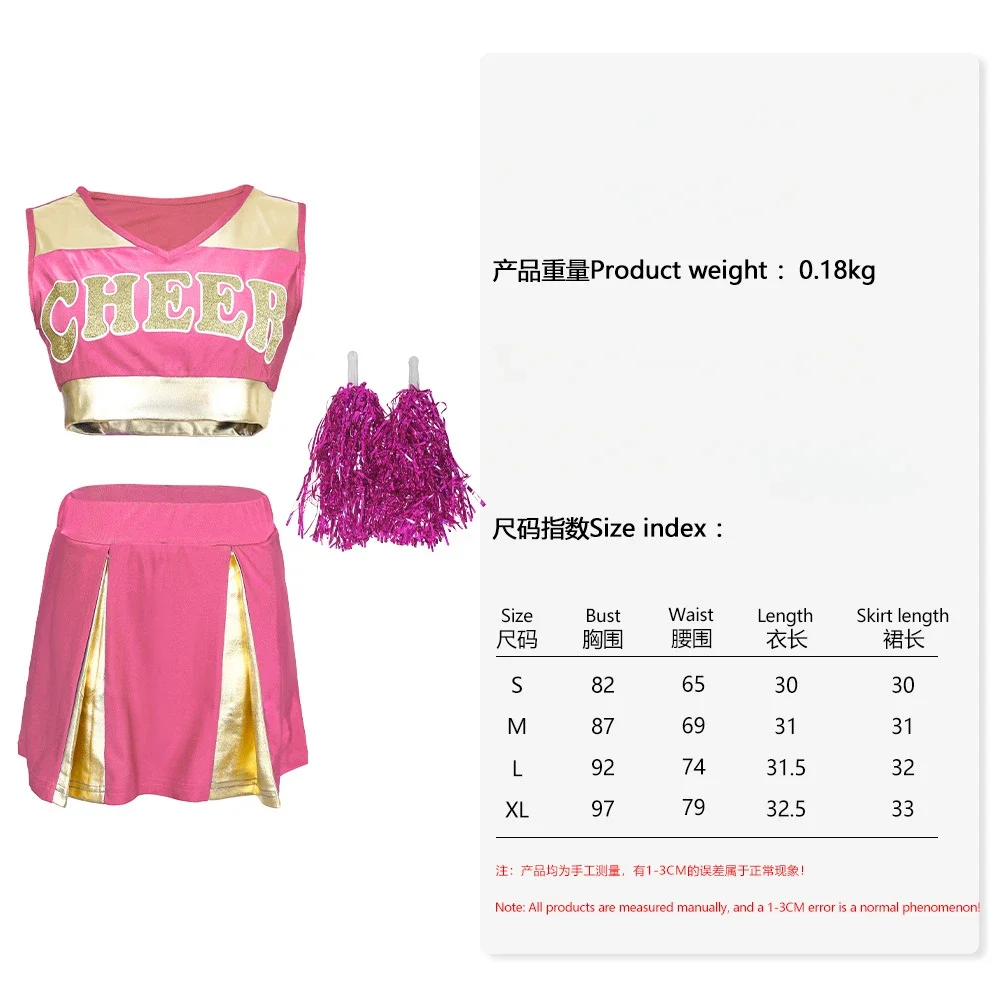 Cheerleading Cosplay Costume Dance Performance Clothing for Women Cheering Team Stylish Competition Outfits with Short Skirt